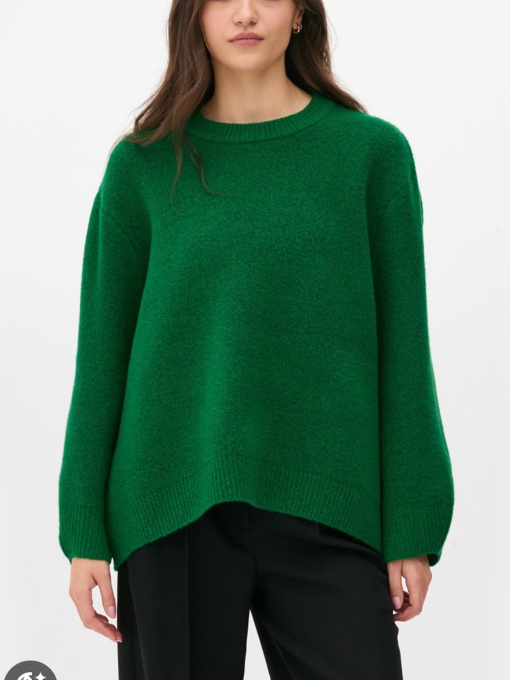 NEW- never worn Primark Emerald Green Oversized Crew Neck Sweater